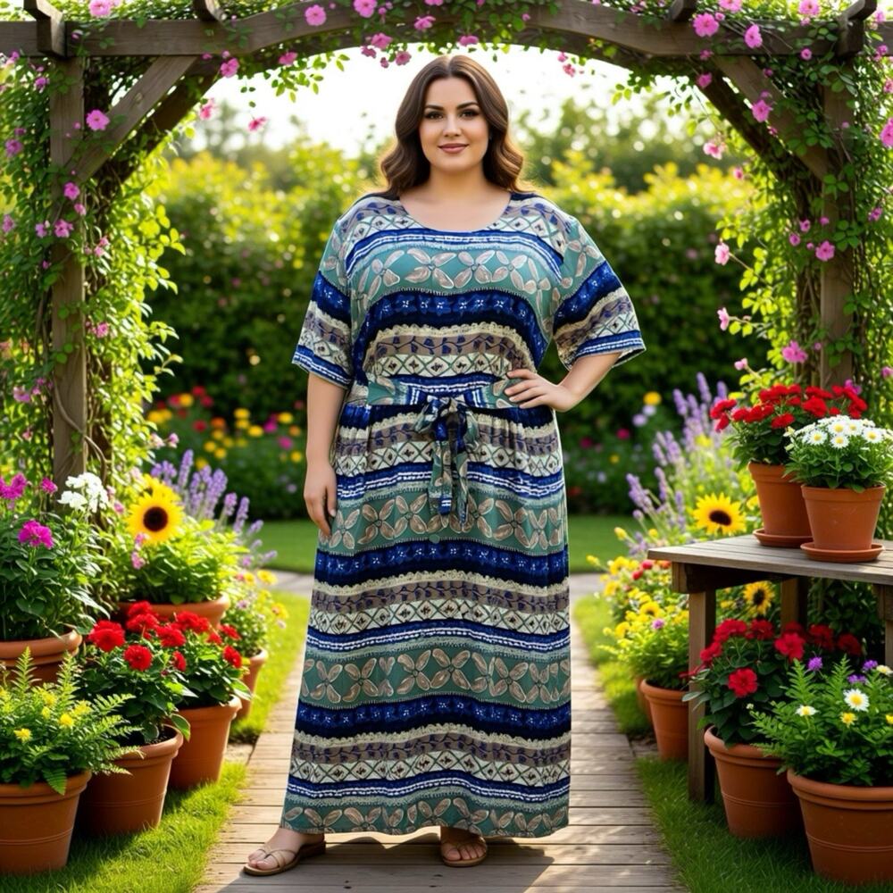 VTG 80s 90s Jamie Brooke Midi Maxi Dress Floral Cottage core Back Tie 26W New